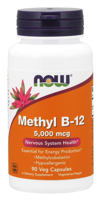 NOW Foods Methyl B-12, 5000mcg - 90 vcaps - Vitamins & Minerals at MySupplementShop by NOW Foods