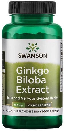 Swanson Ginkgo Biloba Extract, 120mg - 100 vcaps | High-Quality Sports Supplements | MySupplementShop.co.uk