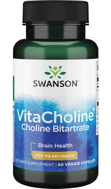 Swanson VitaCholine Choline Bitartrate, 300mg - 60 vcaps | High-Quality Sports Supplements | MySupplementShop.co.uk