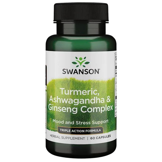 Swanson Turmeric, Ashwagandha & Ginseng Complex - 60 caps - Health and Wellbeing at MySupplementShop by Swanson