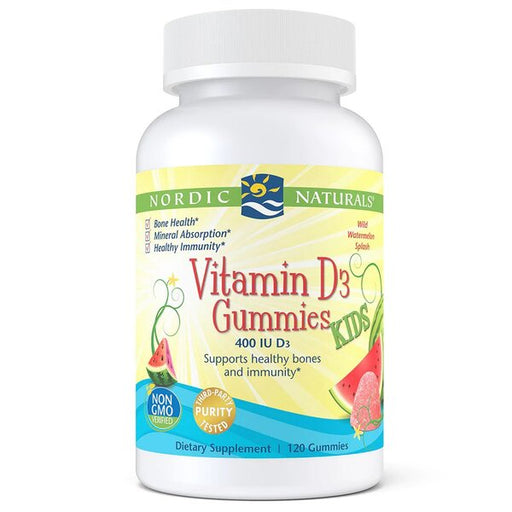 Nordic Naturals Vitamin D3 Gummies Kids, 400 IU Wild Watermelon Splash - 120 gummies | High-Quality Sports Supplements | MySupplementShop.co.uk