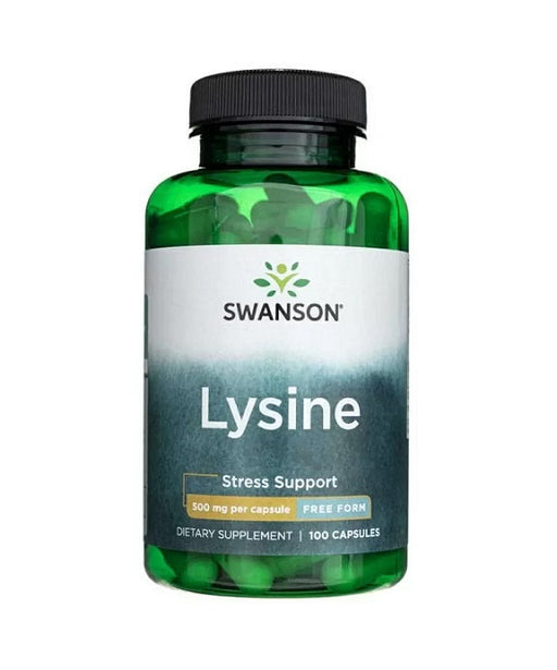 Swanson Lysine, 500mg Free-Form - 100 caps | High-Quality Amino Acids and BCAAs | MySupplementShop.co.uk