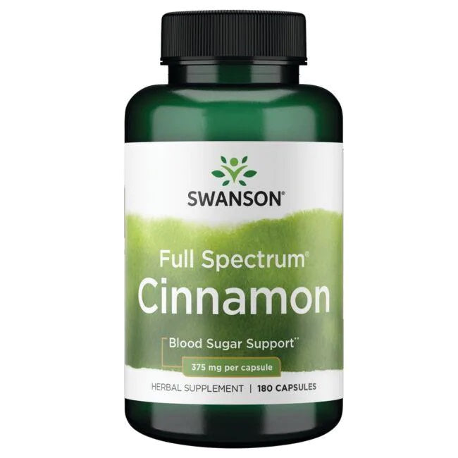 Swanson Full Spectrum Cinnamon, 375mg - 180 caps - Health and Wellbeing at MySupplementShop by Swanson