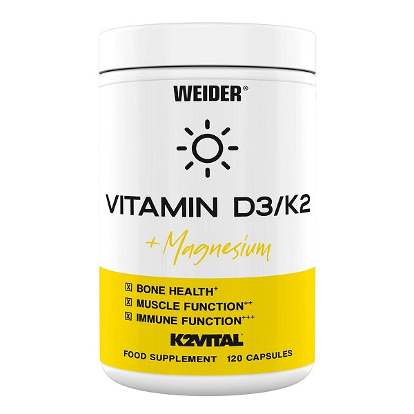 Weider Vitamin D3/K2 + Magnesium - 120 caps - Default Title - Vitamins & Minerals at MySupplementShop by Weider