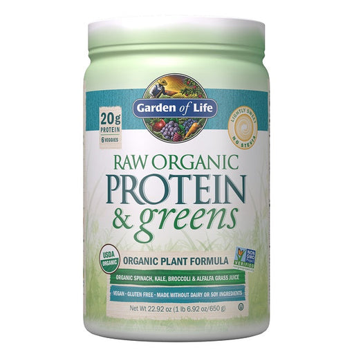 Garden of Life Raw Organic Protein & Greens, Lightly Sweet - 650g | High-Quality Protein | MySupplementShop.co.uk