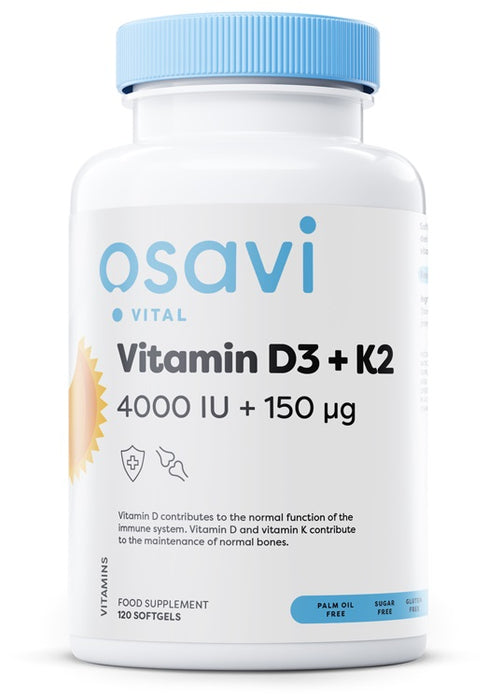 Osavi Vitamin D3 + K2, 4000IU + 150mcg - 120 softgels - Default Title - Vitamins & Minerals at MySupplementShop by Osavi