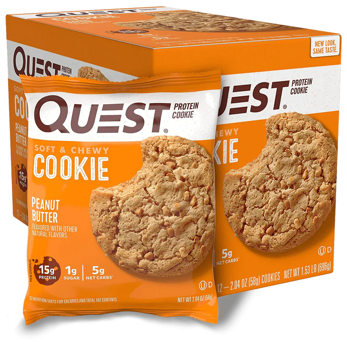 Quest Nutrition Cookie 12x59g Peanut Butter | High-Quality Bakery | MySupplementShop.co.uk